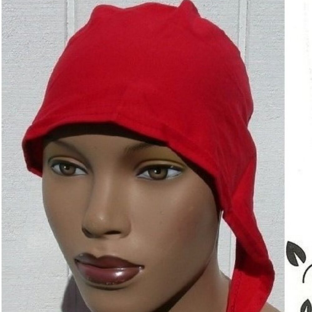 Red Cotton Tie Back Bonnet